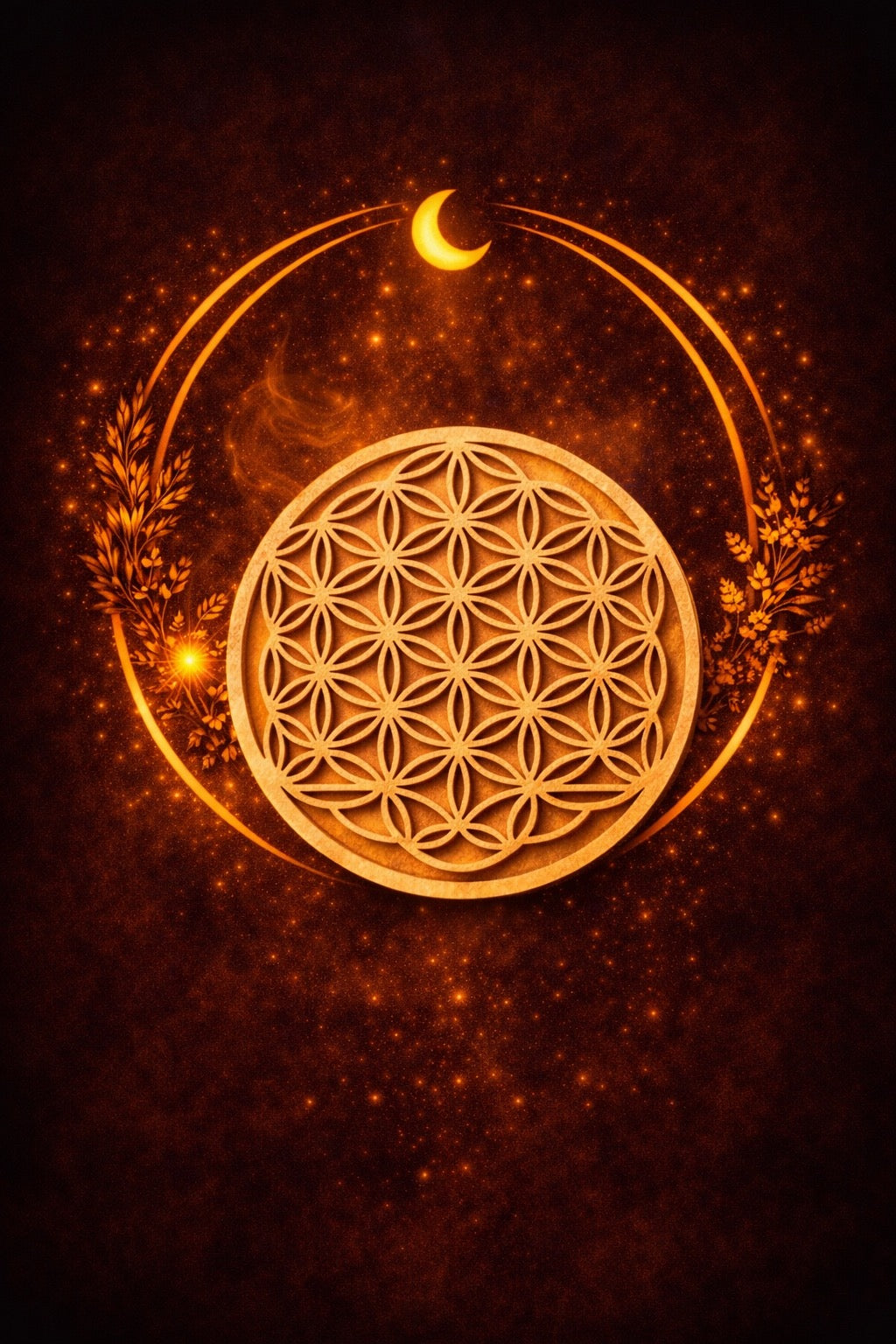 Fleur de vie en bois - 10cm